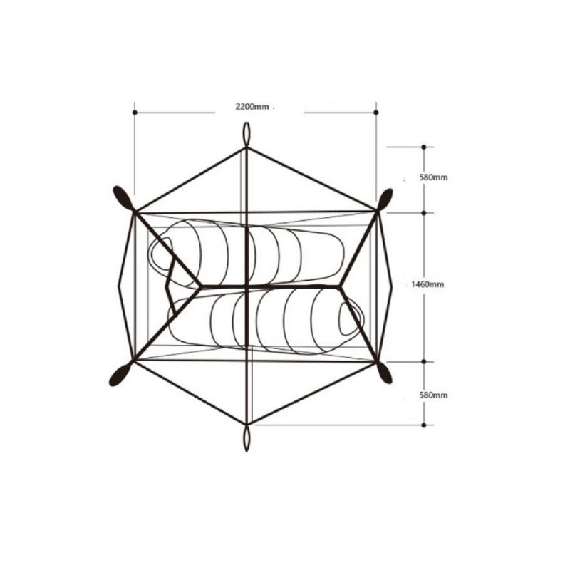 Dimension de la Tente 2  places Star-River 2 grise de Naturehike - Tente autoportante - Koksoak Outdoor co.