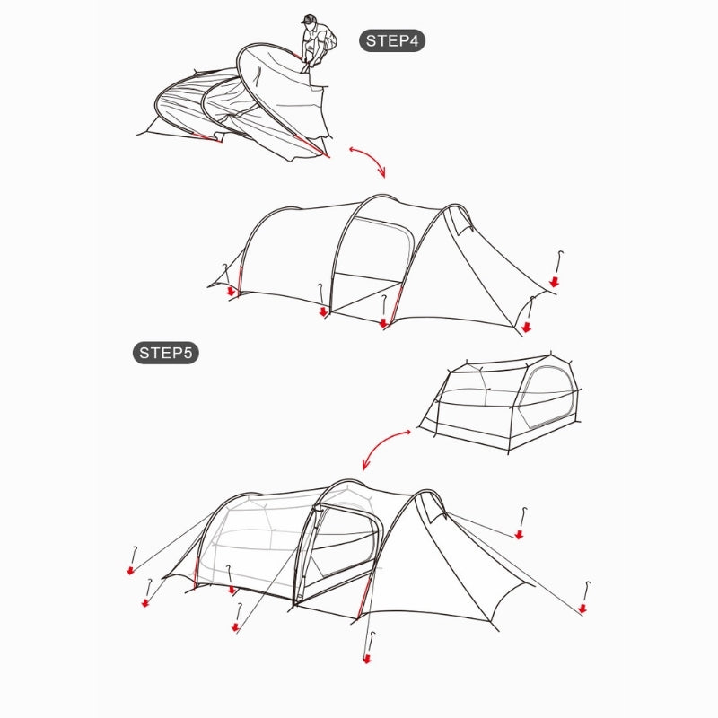 Tente tunnel 2 places avec auvent - OPALUS 2 - Koksoak Outdoor co.