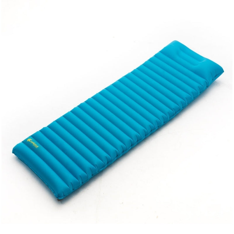 Matelas de camping gonflable bleu avec oreiller - Chanodug