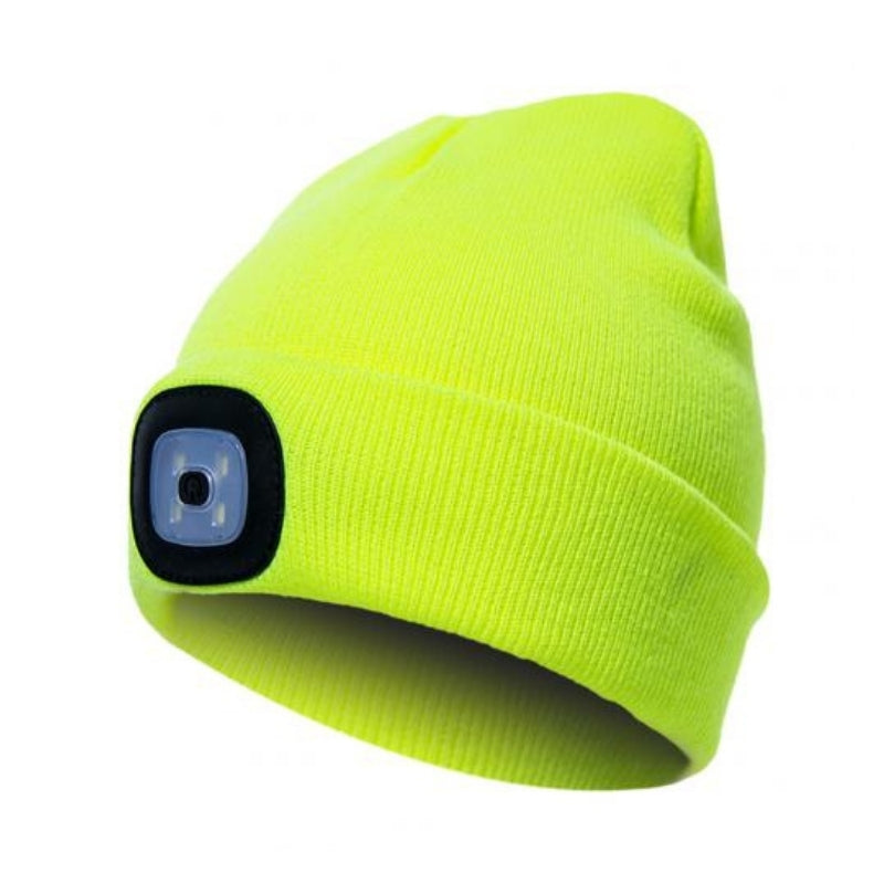 Tuque LED rechargeable - Tuque avec lampe frontale - Tuque LED frontale multiple couleur