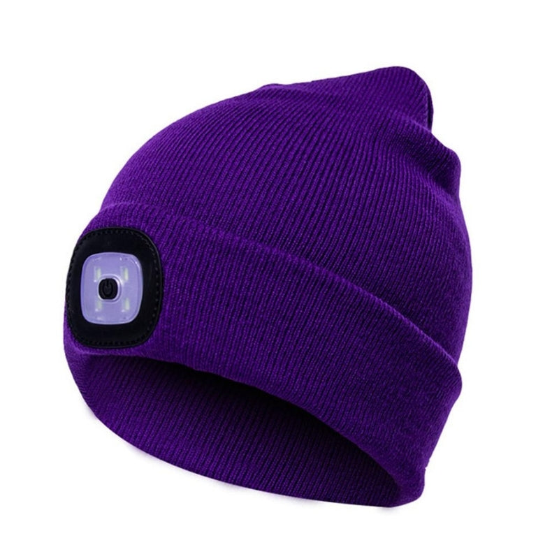 Tuque LED rechargeable - Tuque avec lampe frontale - Tuque LED frontale multiple couleur