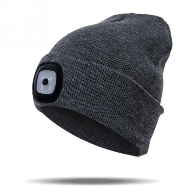 Tuque LED rechargeable - Tuque avec lampe frontale - Tuque LED frontale multiple couleur