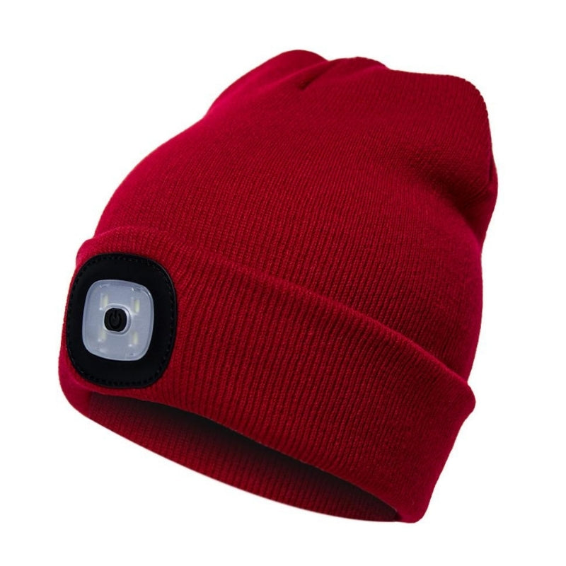 Tuque LED rechargeable - Tuque avec lampe frontale - Tuque LED frontale multiple couleur