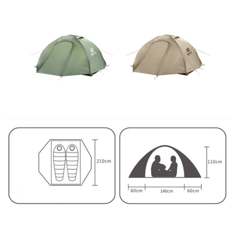 Dimension de la tente 2 places Légère 4 saisons - Tente de camping 2 places - Koksoak Outdoor