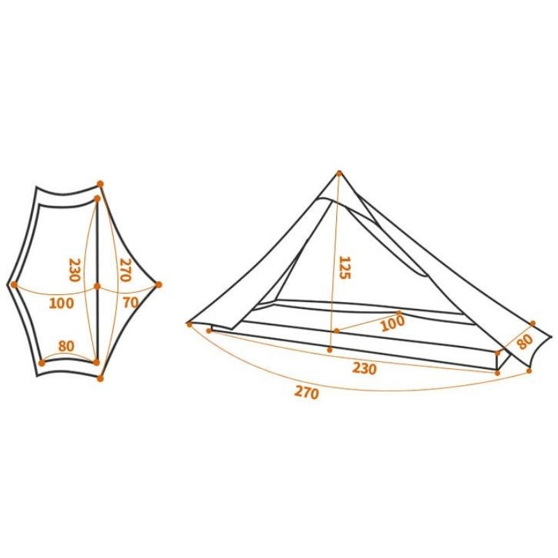 Tente 1 place Ultra légère - Dimension Lanshan 1 Pro de 3F UL Gear - Koksoak Outdoor