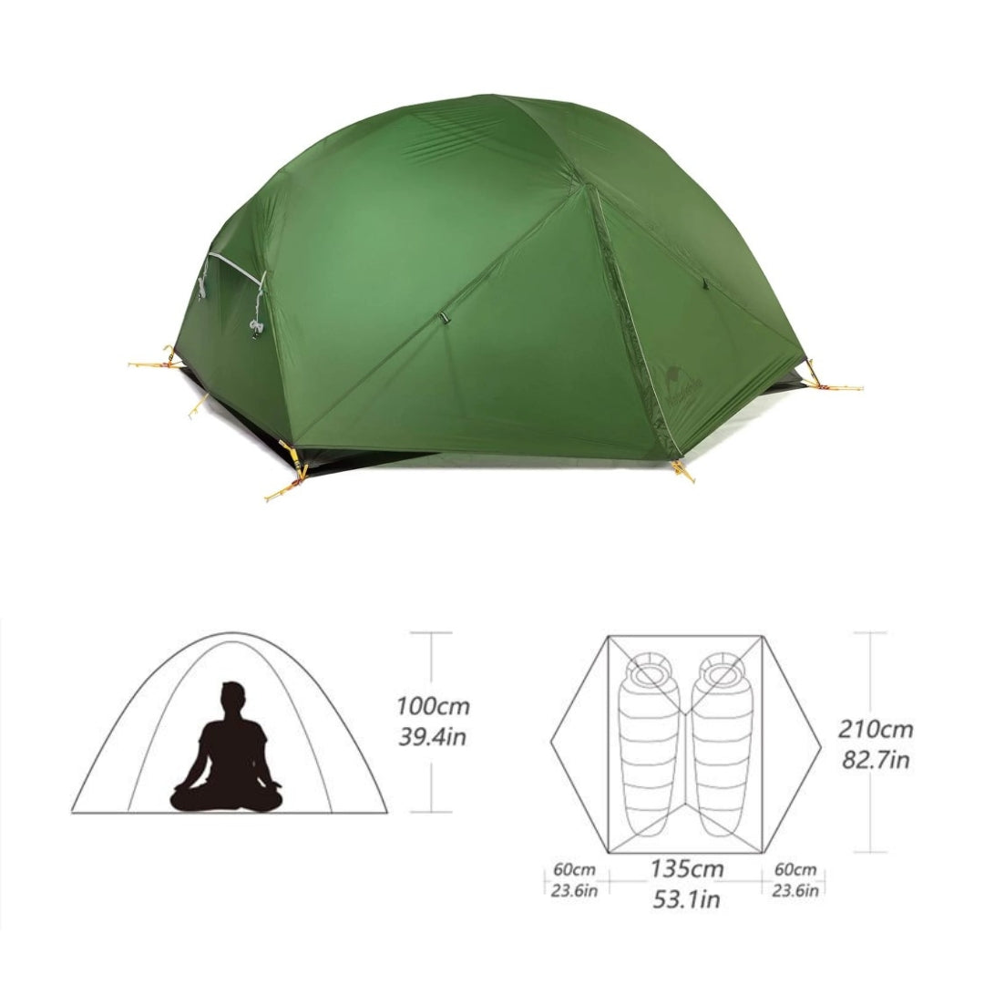 Tente 2 places Légère - MONGAR 2 - 210T - Koksoak Outdoor co.