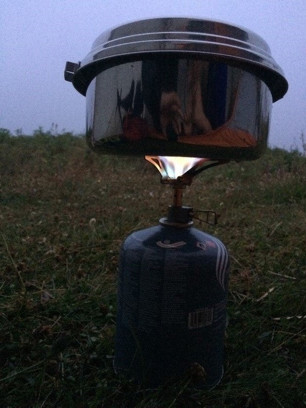 Avis client Koksoak - Review Réchaud compact 45g - Gamelle en Stainless Steel sur bruleur