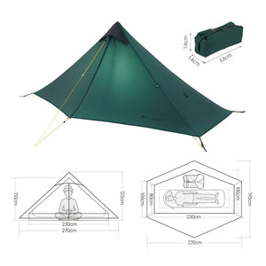 Dimension de la tente lanshan 1 2026 - Couleur verte - 3F UL Gear