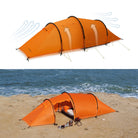 Tente tunnel orange 2 places - Tente Taihang 2 MAX sur une plager - Tente Koksoak Outdoor
