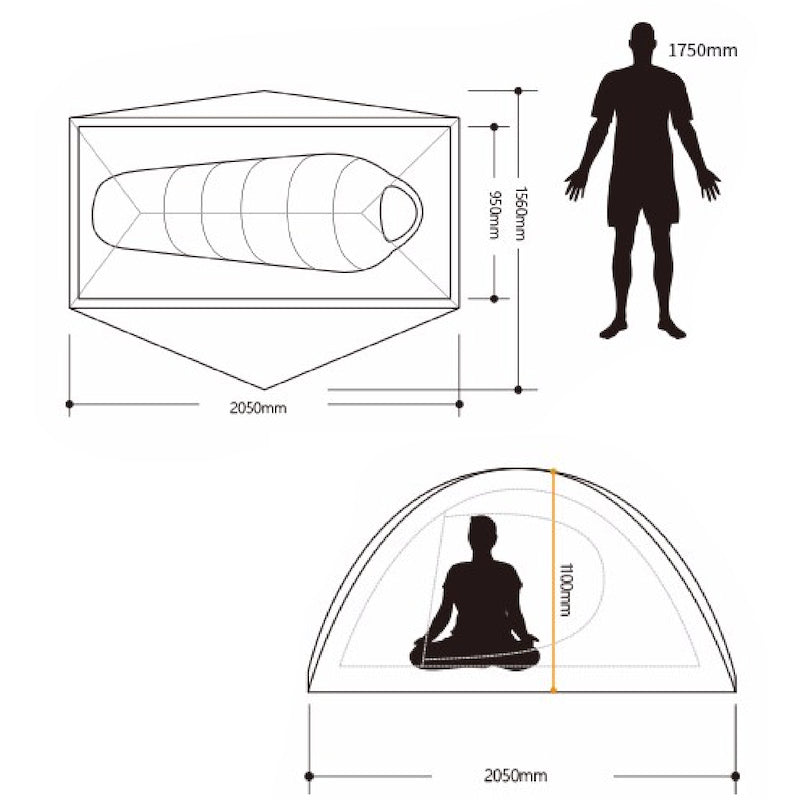 Tente 1 place Ultralight-1 - Tente 1 place - Tente Naturehike - Tente autoportante - Koksoak Outdoor co.