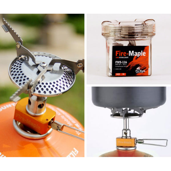 Réchaud De Camping Gaz Fire-Maple Portable - Brûleur à Jet, Casserole 1L, Allumage Piézo - Pour Randonnée, Trekking, Pêche - 511g, Compatible Cartouches EN417 - 10