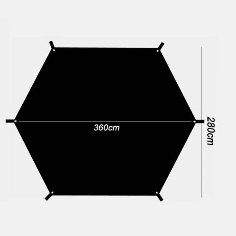 Tarp light noir - Bâche de camping hexagonale -  Tarp camping - Koksoak Outdoor