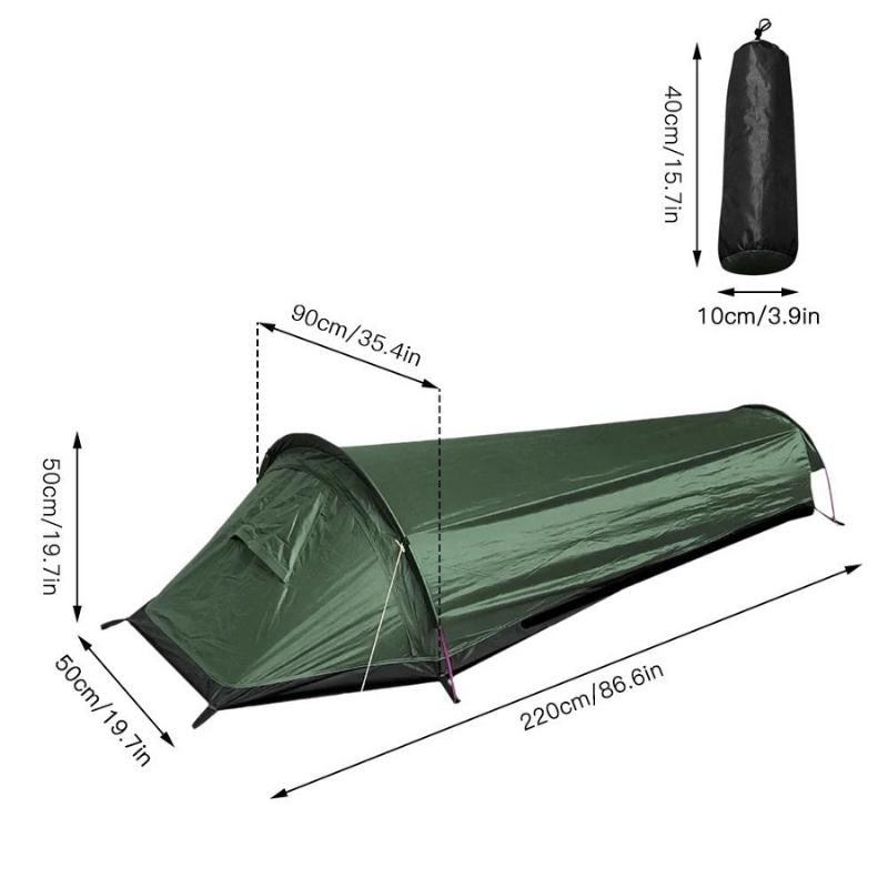 Dimension de la tente Sarcophage 1 place - Koksoak Outdoor
