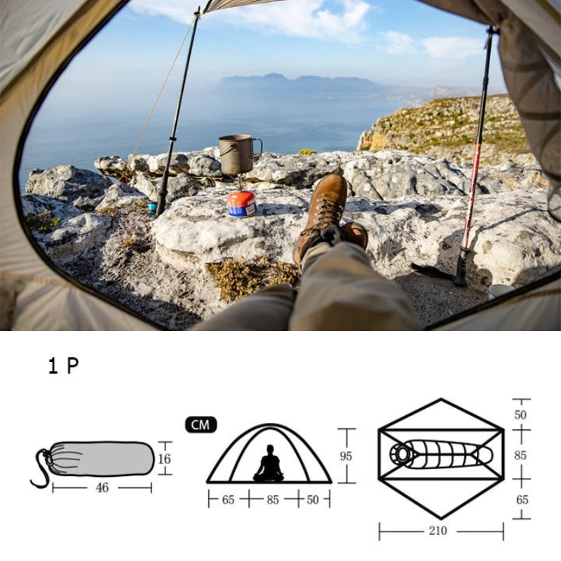 Dimension de la Tente 1 place Naturehike VIK 1 - Tente 1 place Ultra Légère - Koksoak Outdoor