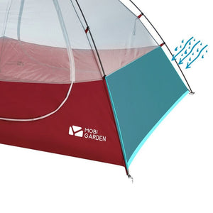 Tente 2 places Cold Mountain 2 de Mobi Garden - Tente Blanche et rouge