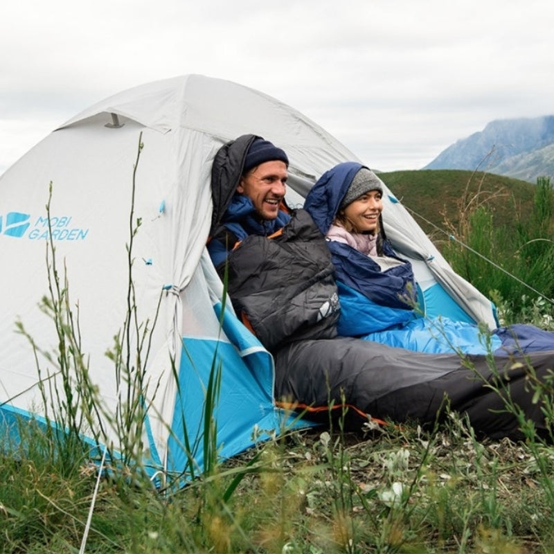 Tente 2 places Cold Mountain 2 de Mobi Garden - Tente autoportante - Tente Blanche et bleu