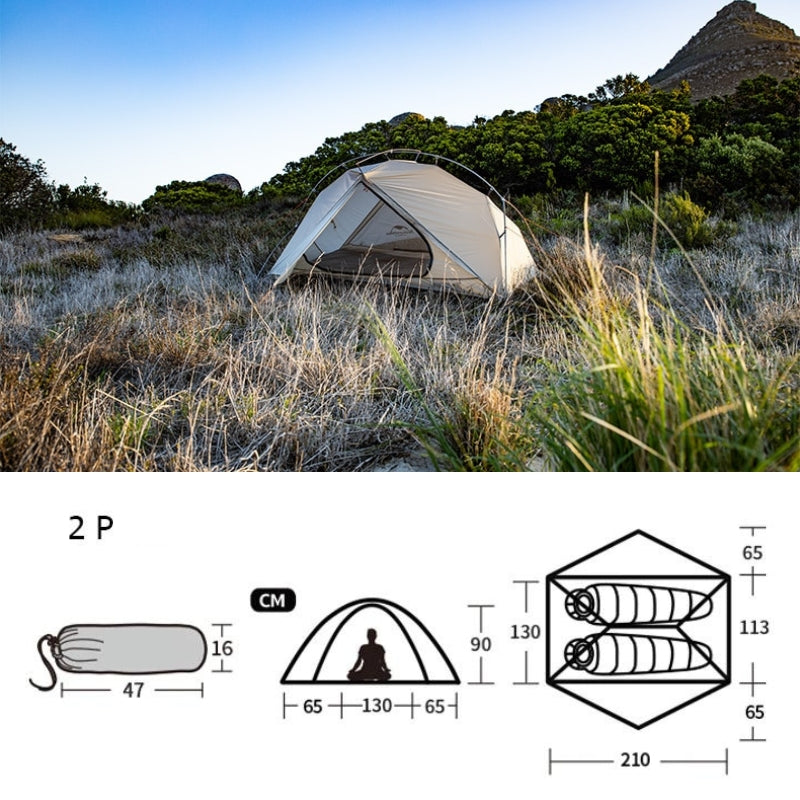 Dimensions de la tente 2 places autoportante Naturehike VIK 2 - Tente mono paroi - Tente 2 places Ultra Légère - Koksoak Outdoor