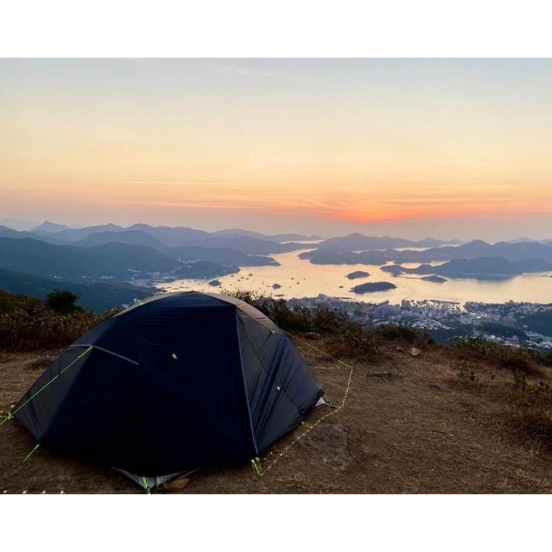 Tente de randonnée 3 places au sommet d'une montagne - Tente Aricxi  noir - Tente 3 personnes de 2.2kg - Koksoak Outdoor