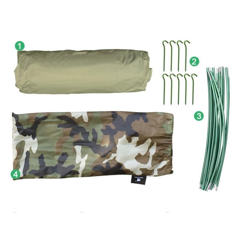 Tente Sarcophage 1 place - Sac de bivouac - Tente camouflage - Tente cercueil - Tente GeerTop - Koksoak Outdoor