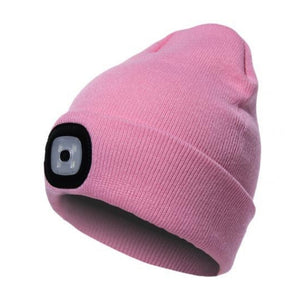 Tuque LED rechargeable  - Tuque avec lampe frontale - Tuque LED frontale multiple couleur