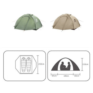 Dimension de la Crescent moon 2 places - Tente de camping 2 places - Koksoak Outdoor