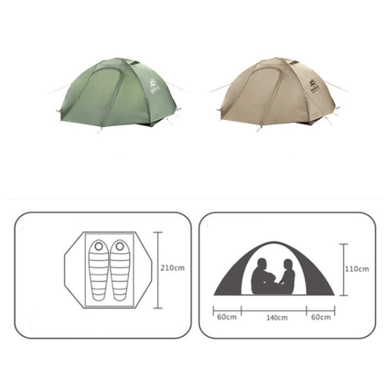 Dimension de la Crescent moon 2 places - Tente de camping 2 places - Koksoak Outdoor