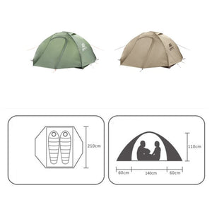 Dimension de la tente 2 places Légère 4 saisons - Tente de camping 2 places - Koksoak Outdoor