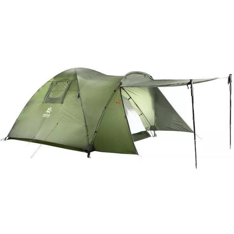 Tente 3 places avec auvent - Tente 3 chambres couleur verte - Koksoak Outdoor