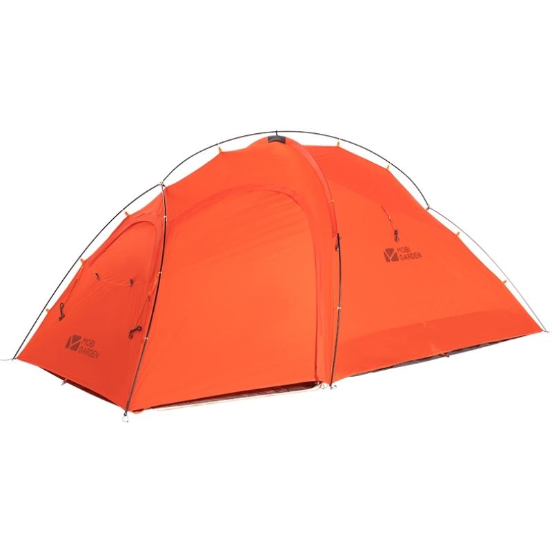 Tente 3 places avec auvent rouge - Light Knight 3 de Mobi Garden - Tente tunnel 3 places - Tente Autoportante - Koksoak Outdoor