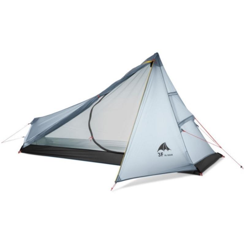 Tente Ultra légère 1 place grise - Tente de randonnée ultra légère - Tente 3F UL Gear CangQiong 1- Tente 1 place Ultra Légère sans pôle - Koksoak Outdoor