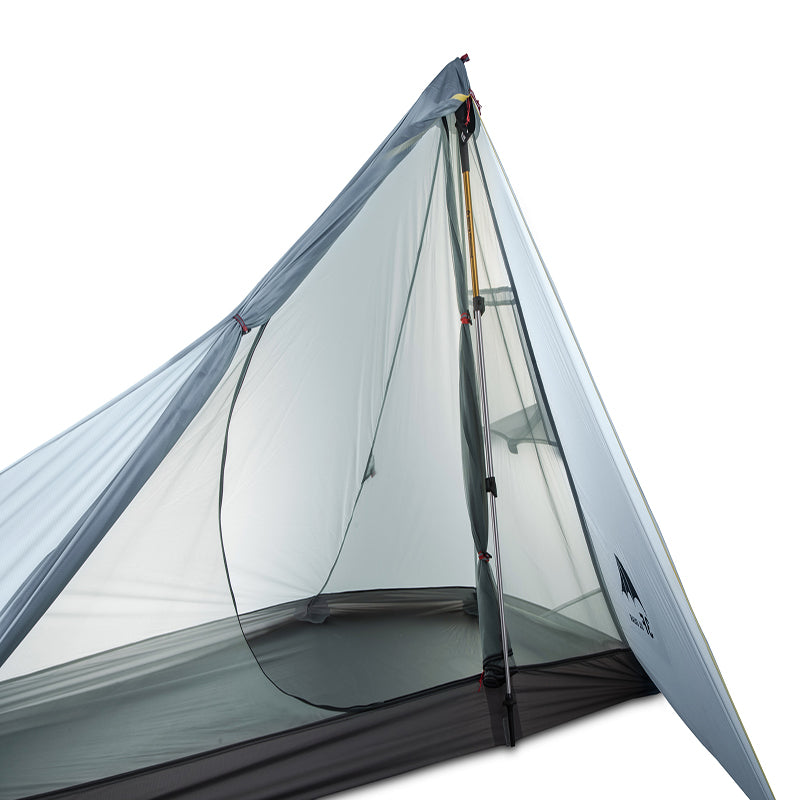 Tente Ultra légère 1 place grise - Tente de randonnée ultra légère - Tente 3F UL Gear CangQiong 1- Tente 1 place Ultra Légère sans pôle - Koksoak Outdoor
