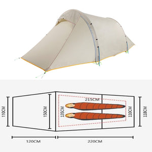 Dimension de la tente 2 places 4 saisons ultra légère - Asta gear