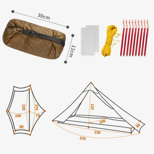 Tente Ultra Légère 1 place - LanShan UL 1 de 3F UL Gear - Tente de randonnée sans pôle - Koksoak Outdoor