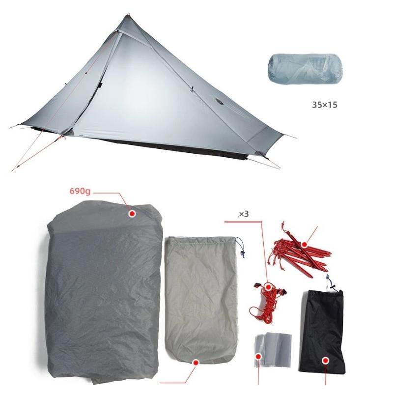 Tente Ultra Légère 1 place moins de 1 kg - Lanshan 1 Pro