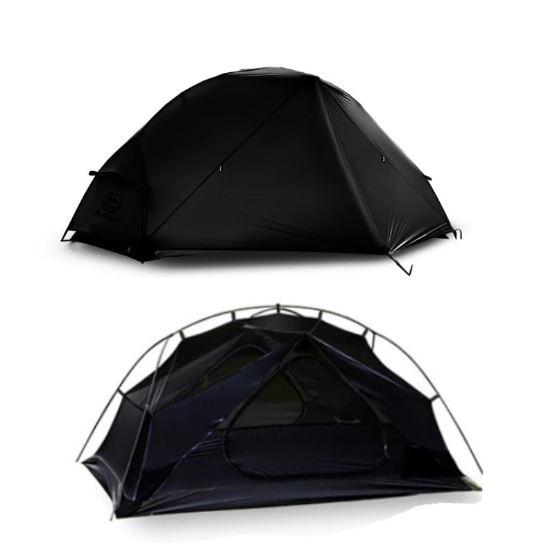Tente 1 place Ultra Légère - Tente et habitacle d'une tente 1 place noir - Tente 1 personne noir - Tente Ultralight 1 place - Koksoak Outdoor - Aricxi